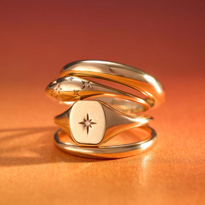 Anello con diamante a cupola