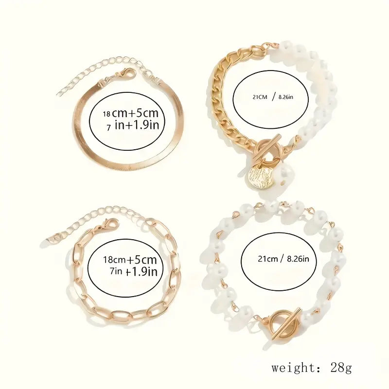 Set di 4 braccialetti