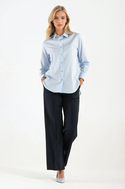 Camicia di Cotone Celeste Milano
