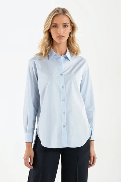 Camicia di Cotone Celeste Milano
