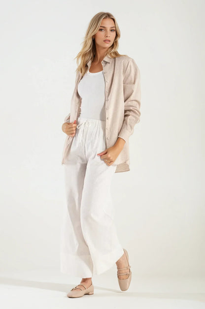 Camicia di Lino Beige Portofino