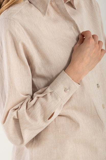 Camicia di Lino Beige Portofino