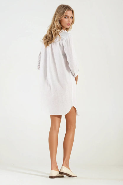 Abito/Camicia di Lino Bianca St.Tropez
