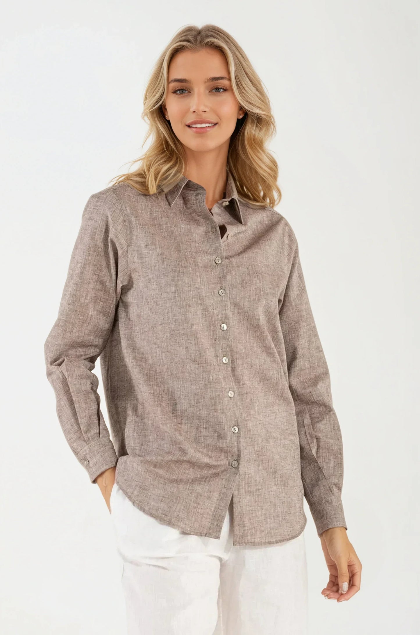 Camicia di Lino Camel Portofino