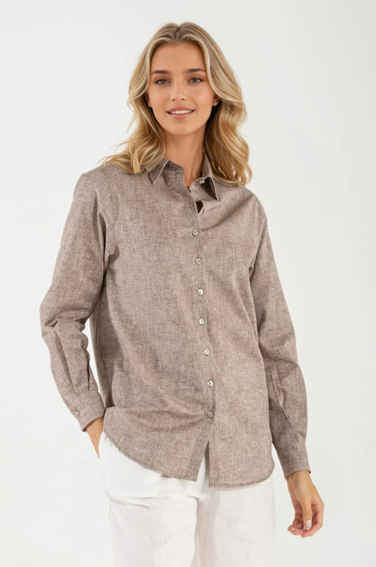 Camicia di Lino Camel Portofino